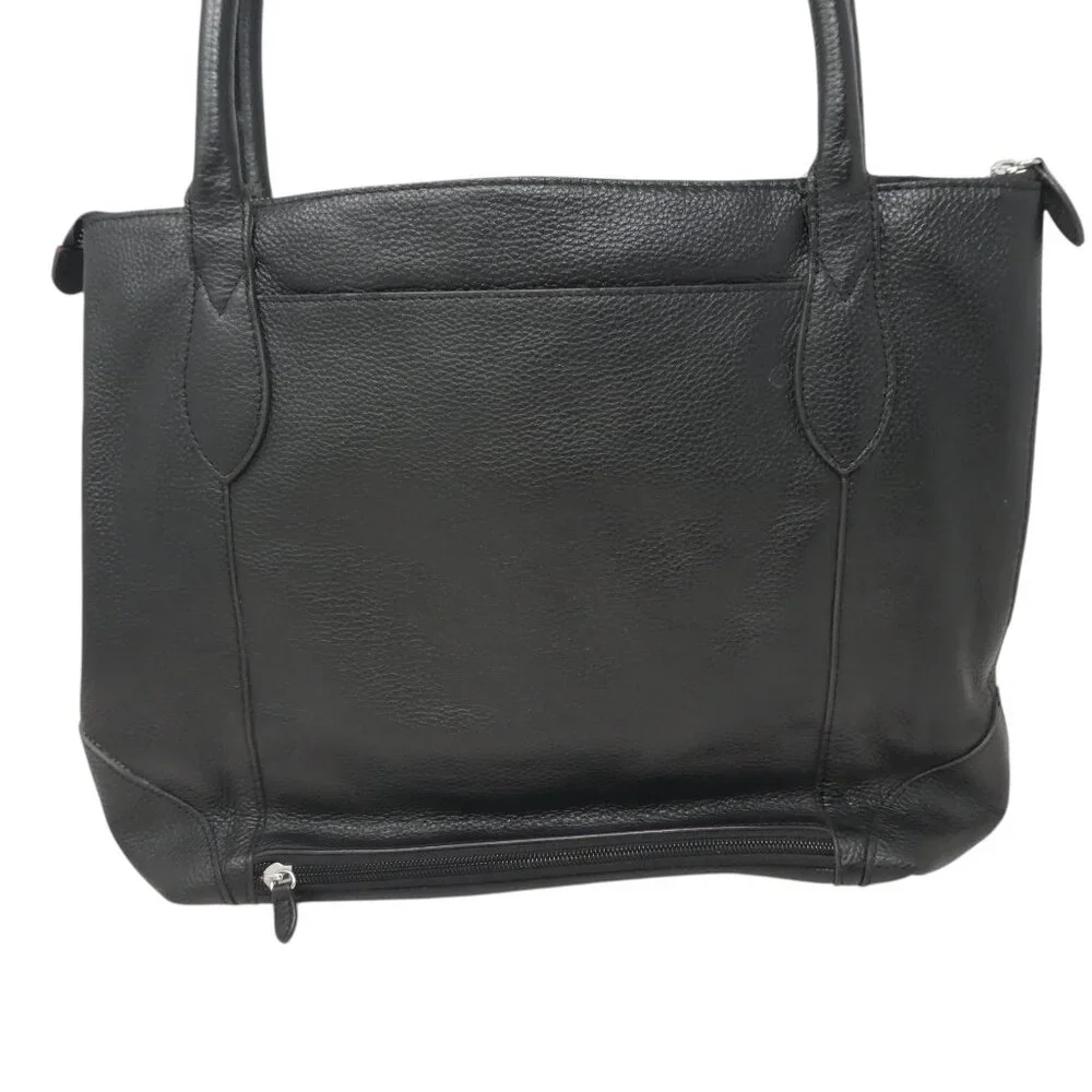Lodis Black Pebbled Leather Tote Shoulder Bag Purse
